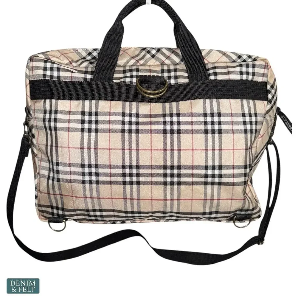 Burberry London Nova Check 3 Way Bag Tote Shoulder Backpack Unisex Travel Work